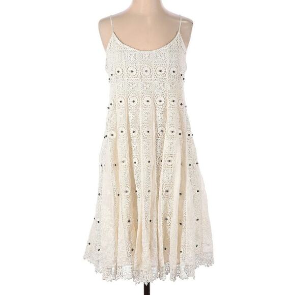 Free People Boho Lace Rhinestone Embroidered Dress - Picture 1 of 7